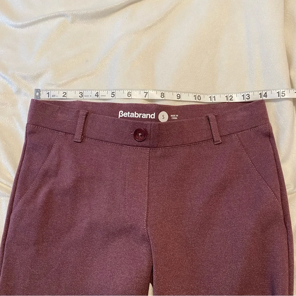 BetaBrand Mauve Yoga like Dress Pants Straight Leg Mid Rise Sz Small Career Wear